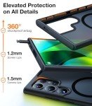 TORRAS Magnetic Shockproof for Samsung Galaxy S24 Ultra Case, [18N Mighty Magnetic] [12FT Military Grade Drop Tested] [Compatible with MagSafe] Protective Slim Case for Samsung S24 Ultra Case, Black