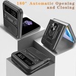 Haeuorey for Motorola Razr 2023 Case with Camera Cover & Kickstand, Slide Lens Protection + 360° Rotate Ring Stand, Impact-Resistant, Shockproof, Protective Bumper,Cases for Moto Razr 2023 (Black)