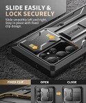 TONGATE for Samsung Galaxy S23 Ultra Case, [Built-in Slide Camera Cover & Screen Protector] [2 Front Frame] Military Grade Shockproof S23 Ultra Phone Case with Kickstand & Belt-Clip 6.8", Black