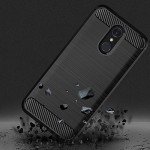 Phone Case for LG Q7 / Q7 Plus / Q7 Alpha with Tempered Glass Screen Protector Cover and Full Body Cell Accessories Slim Rugged Silicone LG Q 7 Q7plus Q7+ Q7a LGQ7 2017 Cases 5.5 inch Women Men Black