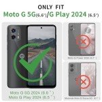 SUANPOT for Motorola Moto G 5G 2024/G Play 2024 Wallet case with RFID Blocking Credit Card Holder,Flip Book PU Leather Protective Cover Women Men for Moto G 5G 2024/G Play 2024 Phone case Light Brown