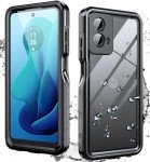 for Motorola Moto G 5G 2024 Case with Built-in Screen Protector, Waterproof Case Rugged Full Body Underwater Dustproof Shockproof Drop Proof Protective Cover Case, Black