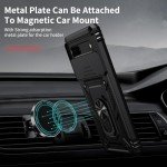 Weycolor for Google Pixel 7 Case with Camera Lens Cover, HD Screen Protector, 10 FT Military Grade Drop Protection, Magnetic Ring Holder Kickstand Protective Phone Case for Google Pixel 7, Black