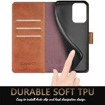 SUANPOT for Motorola Moto G 5G 2024/G Play 2024 Wallet case with RFID Blocking Credit Card Holder,Flip Book PU Leather Protective Cover Women Men for Moto G 5G 2024/G Play 2024 Phone case Light Brown