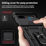 Weycolor for Google Pixel 7 Case with Camera Lens Cover, HD Screen Protector, 10 FT Military Grade Drop Protection, Magnetic Ring Holder Kickstand Protective Phone Case for Google Pixel 7, Black