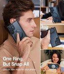 TORRAS Magnetic Designed for Samsung Galaxy S23 Ultra Case [Compatible with Magsafe] Stand, [Military Grade Drop Tested] Shockproof Translucent Slim Protective Ostand, Black