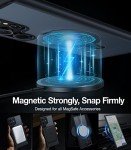 TORRAS Magnetic Designed for Samsung Galaxy S23 Ultra Case [Compatible with Magsafe] Stand, [Military Grade Drop Tested] Shockproof Translucent Slim Protective Ostand, Black