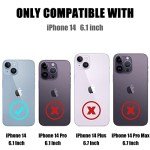 Nvollnoe for iPhone 14 Case with Card Holder Heavy Duty Protective Dual Layer Shockproof Hidden Card Slot Slim Wallet Case for iPhone 14 for Women&Men(Black)