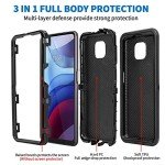 Anloes Case for Moto G Power 2021, Motorola G Power 2021 Phone case Heavy Duty Shockproof Dustproof Protection, 3 in 1 Rugged Defender Protective Bumper Cover for Moto G Power 2021 Black