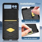 VEGO for Motorola Razr 2023 Case with Hinge Protection [Not fit Razr Plus 2023], Built-in Screen Protector & Kickstand PU Leather Full Body Protective Shockproof Cover - Black