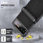 VEGO for Motorola Razr 2023 Case with Hinge Protection [Not fit Razr Plus 2023], Built-in Screen Protector & Kickstand PU Leather Full Body Protective Shockproof Cover - Black