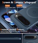 FNTCASE for Google Pixel 9-Pro-XL Case: Magnetic Translucent Matte Shockproof Slim Cell Phone Cover - Military Grade Drop Proof Hard Back Anti-Fingerprint Protective Case (6.8 inch/Blue)