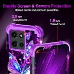 Miqala for Moto G 5G 2025 Case,Glow in The Dark Three Layer Heavy Duty Shockproof Full Body Protection Hard Plastic Bumper+Soft Silicone Protective Case for Motorola Moto G 5G 2025,Amaranth Dark