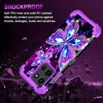 Miqala for Moto G 5G 2025 Case,Glow in The Dark Three Layer Heavy Duty Shockproof Full Body Protection Hard Plastic Bumper+Soft Silicone Protective Case for Motorola Moto G 5G 2025,Amaranth Dark