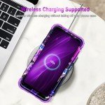 Miqala for Moto G 5G 2025 Case,Glow in The Dark Three Layer Heavy Duty Shockproof Full Body Protection Hard Plastic Bumper+Soft Silicone Protective Case for Motorola Moto G 5G 2025,Amaranth Dark