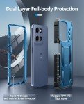 FNTCASE for Motorola Moto G-5G-2025 Case: Military Grade Drop Proof Protection Mobile Cover with Kickstand | Matte Textured Rugged Shockproof TPU | Protective Sturdy Phone Case - Blue