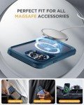 Miracase Magnetic for iPhone 15 Pro Case [Compatible with MagSafe] Full-Body Phone case with Built-in Glass Screen Protector& Camera Protector, Military Drop Proof 15 Pro Cover 6.1 inch, Storm Blue