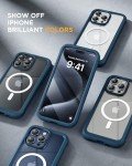 Miracase Magnetic for iPhone 15 Pro Case [Compatible with MagSafe] Full-Body Phone case with Built-in Glass Screen Protector& Camera Protector, Military Drop Proof 15 Pro Cover 6.1 inch, Storm Blue