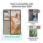 Maxdara for Motorola Razr 2024 Case with Ring [Not Fit Razr Plus 2024], Moto Razr 2024 Case with Built-in Outer Screen Protector Slim Thin Case for Moto Razr 2024 (Rose Gold)