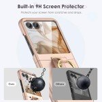 Maxdara for Motorola Razr 2024 Case with Ring [Not Fit Razr Plus 2024], Moto Razr 2024 Case with Built-in Outer Screen Protector Slim Thin Case for Moto Razr 2024 (Rose Gold)