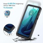 Lanhiem for Moto G 5G 2024 Case, IP68 Waterproof Dustproof Shockproof Case with Built-in Screen Protector, Full Body Underwater Protective Cover for Moto G 5G 2024, Black