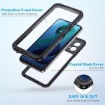 Lanhiem for Moto G 5G 2024 Case, IP68 Waterproof Dustproof Shockproof Case with Built-in Screen Protector, Full Body Underwater Protective Cover for Moto G 5G 2024, Black