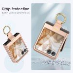 Maxdara for Motorola Razr 2024 Case with Ring [Not Fit Razr Plus 2024], Moto Razr 2024 Case with Built-in Outer Screen Protector Slim Thin Case for Moto Razr 2024 (Rose Gold)