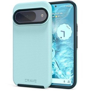 Crave Dual Guard for Google Pixel 9 Case and Pixel 9 Pro Case, Shockproof Protection Dual Layer Case for Google Pixel 9 and Pixel 9 Pro - Aqua