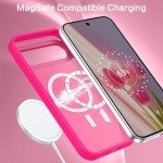 BENTOBEN Magnetic for Google Pixel 9 Pro XL Case, Pixel 9ProXL Phone Case Compatible with MagSafe, Translucent Matte Slim Shockproof Protective Magnetic Cover for Google 9 ProXL 6.8 inch, Hot Pink