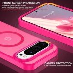 BENTOBEN Magnetic for Google Pixel 9 Pro XL Case, Pixel 9ProXL Phone Case Compatible with MagSafe, Translucent Matte Slim Shockproof Protective Magnetic Cover for Google 9 ProXL 6.8 inch, Hot Pink