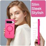 BENTOBEN Magnetic for Google Pixel 9 Pro XL Case, Pixel 9ProXL Phone Case Compatible with MagSafe, Translucent Matte Slim Shockproof Protective Magnetic Cover for Google 9 ProXL 6.8 inch, Hot Pink
