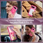 BENTOBEN Magnetic for Google Pixel 9 Pro XL Case, Pixel 9ProXL Phone Case Compatible with MagSafe, Translucent Matte Slim Shockproof Protective Magnetic Cover for Google 9 ProXL 6.8 inch, Hot Pink