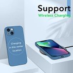ORNARTO Compatible with iPhone 13 Mini Case, Slim Liquid Silicone 3 Layers Full Covered Soft Gel Rubber with Microfiber Case Cover 5.4 inch-Blue