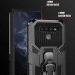 for LG K51 Phone Case,with Tempered Glass Screen Protector [2Pack] Heavy-Duty Military Grade 15ft. Drop Tested Protective Case for LG K51 -BLACK