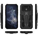 for LG K51 Phone Case,with Tempered Glass Screen Protector [2Pack] Heavy-Duty Military Grade 15ft. Drop Tested Protective Case for LG K51 -BLACK