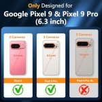 teloxy Magnetic for Google Pixel 9 Pro Case/Google Pixel 9 Case,[Military Drop Protection] [Anti-Fingerprint] Slim Translucent Matte Back Phone Case,Green