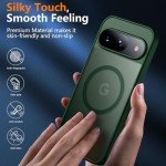 teloxy Magnetic for Google Pixel 9 Pro Case/Google Pixel 9 Case,[Military Drop Protection] [Anti-Fingerprint] Slim Translucent Matte Back Phone Case,Green
