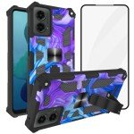 Ailiber Phone Case for Motorola Moto G 5G 2024, Moto G 2024 Case with Screen Protector, for Magnetic Car Mount, Kickstand Holder, Heavy Duty Rugged Protective Cover for Motorola G 5G 2024-Purple Blue