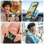 teloxy Magnetic for Google Pixel 9 Pro Case/Google Pixel 9 Case,[Military Drop Protection] [Anti-Fingerprint] Slim Translucent Matte Back Phone Case,Green