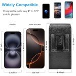 Takfox Phone Holster for Samsung Galaxy S25 Ultra S24 Plus S23 S22 S21 FE 5G S20 S10 A03s A16 A15 A14 A13 A35 A56 A51 A71 5G, Note 20 J7 J3 Leather Cell Phone Pouch Belt Holder Carrying Case,Black