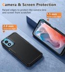 FNTCASE for Motorola Moto G-Play-2024 Case: Heavy Duty Drop Protection with Rugged Belt-Clip Holster & Kickstand Military Grade Shockproof Durable Protective Cell Phone Cover (Black)