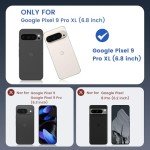 Ruky for Google Pixel 9 Pro XL Case Compatible with MagSafe, [with Privacy Screen Protector] Translucent Shockproof Slim Protective Phone Case for Google Pixel 9 Pro XL 6.8 inch, Black