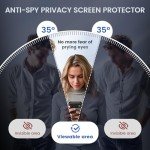 Ruky for Google Pixel 9 Pro XL Case Compatible with MagSafe, [with Privacy Screen Protector] Translucent Shockproof Slim Protective Phone Case for Google Pixel 9 Pro XL 6.8 inch, Black