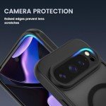 Ruky for Google Pixel 9 Pro XL Case Compatible with MagSafe, [with Privacy Screen Protector] Translucent Shockproof Slim Protective Phone Case for Google Pixel 9 Pro XL 6.8 inch, Black