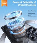 TORRAS Strong Magnetic & Seamless Stand for Samsung Galaxy S25 Ultra Case, Fit for MagSafe, Mil-Grade Drop Protection, Adjustable Kickstand for Samsung Galaxy S25 Ultra Case, Slim Frosted Matte Black