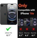 Diverbox for iPhone 16e Case [Compatible with MagSafe] [Shockproof] [Dropproof] [with Screen Protector ] Heavy Duty Protection Phone Case Cover for Apple iPhone 16e 2025 6.1 inch (Black)