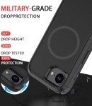 Diverbox for iPhone 16e Case [Compatible with MagSafe] [Shockproof] [Dropproof] [with Screen Protector ] Heavy Duty Protection Phone Case Cover for Apple iPhone 16e 2025 6.1 inch (Black)
