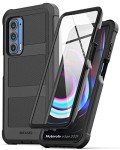ENCASED Falcon Armor for Motorola Edge 5G UW Case with Built-in Screen Protector, Protective Heavy Duty Phone Case for Moto Edge 2021 (Black)