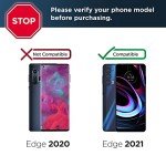 ENCASED Falcon Armor for Motorola Edge 5G UW Case with Built-in Screen Protector, Protective Heavy Duty Phone Case for Moto Edge 2021 (Black)