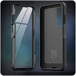 ENCASED Falcon Armor for Motorola Edge 5G UW Case with Built-in Screen Protector, Protective Heavy Duty Phone Case for Moto Edge 2021 (Black)